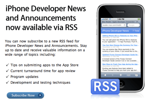 Apple Announces RSS News Feed for iPhone Developers