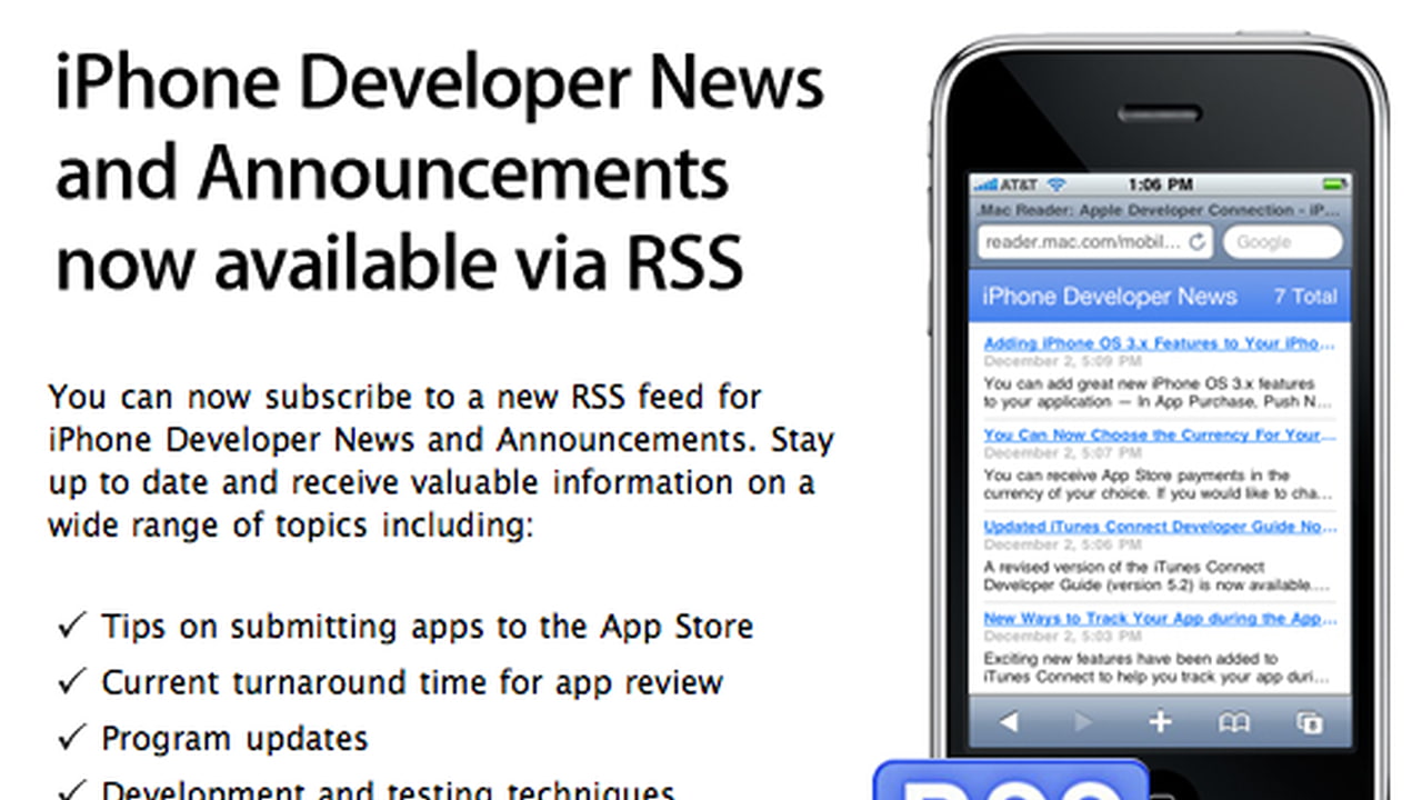 Apple Announces Rss News Feed For Iphone Developers Iclarified