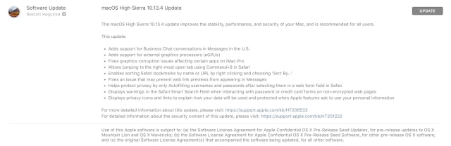Apple Releases macOS High Sierra 10.13.4 With Business Chat, eGPU Support, More [Download]