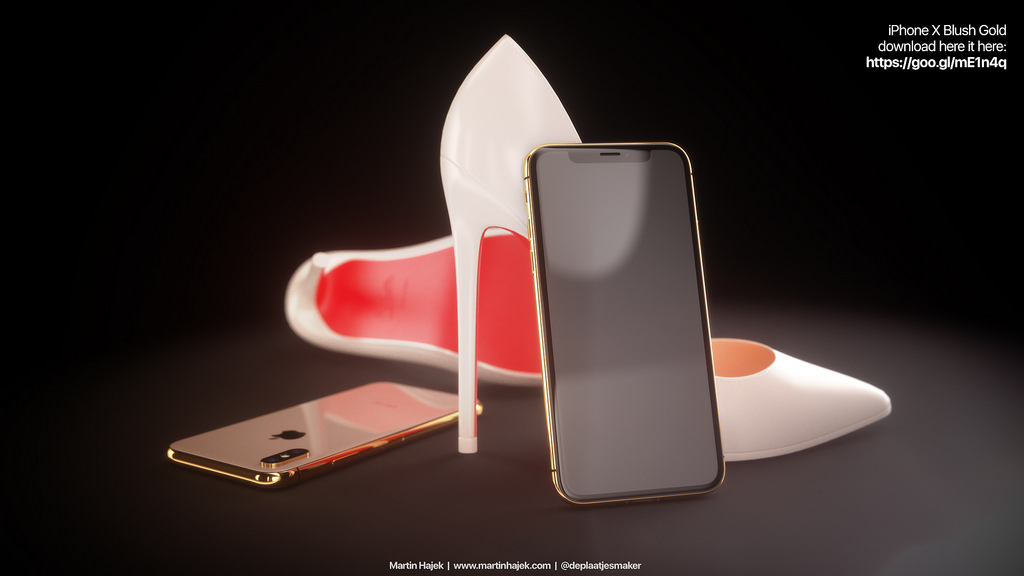 Renders of the iPhone X in Blush Gold and PRODUCT(RED) [Images]