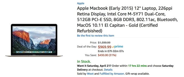 Save 35% on a Refurbished 12-inch MacBook [Deal]