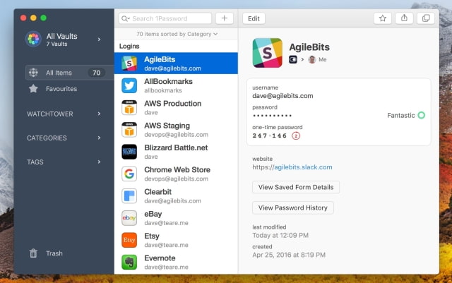 AgileBits Launches 1Password 7 for Mac