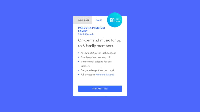 Pandora Introduces Premium Family Plan for $14.99/Month