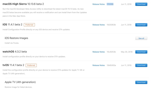 Apple Releases Second Betas of iOS 11.4.1, tvOS 11.4.1, macOS High Sierra 10.13.6 [Download]