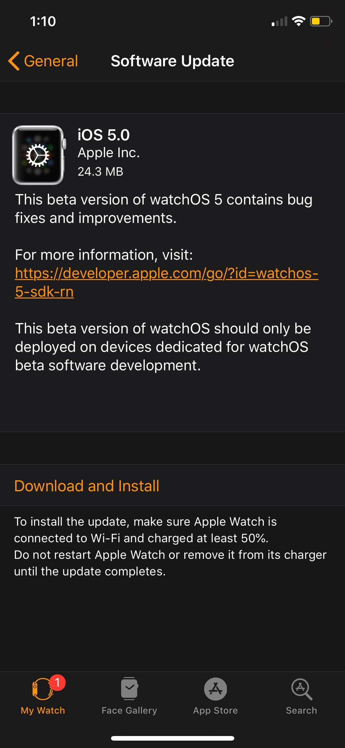 Apple Reposts watchOS 5 Beta [Download]