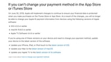 Users Running Old Apple Software Will Soon Need to Upgrade to Change Their Payment Information