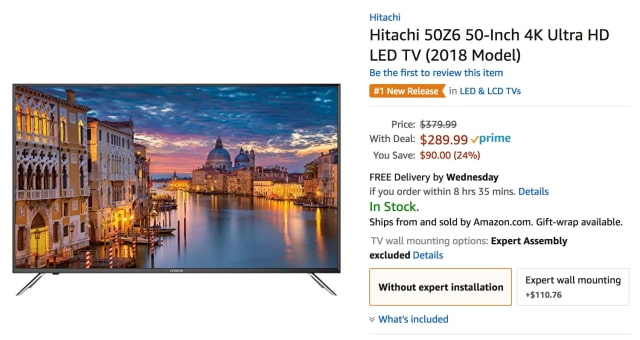 Hitachi 50-inch 4K LED TV On Sale for $290 [Deal]