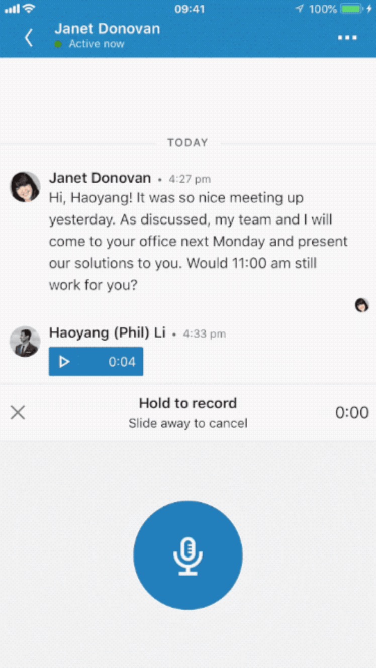 LinkedIn Announces Voice Messaging Feature