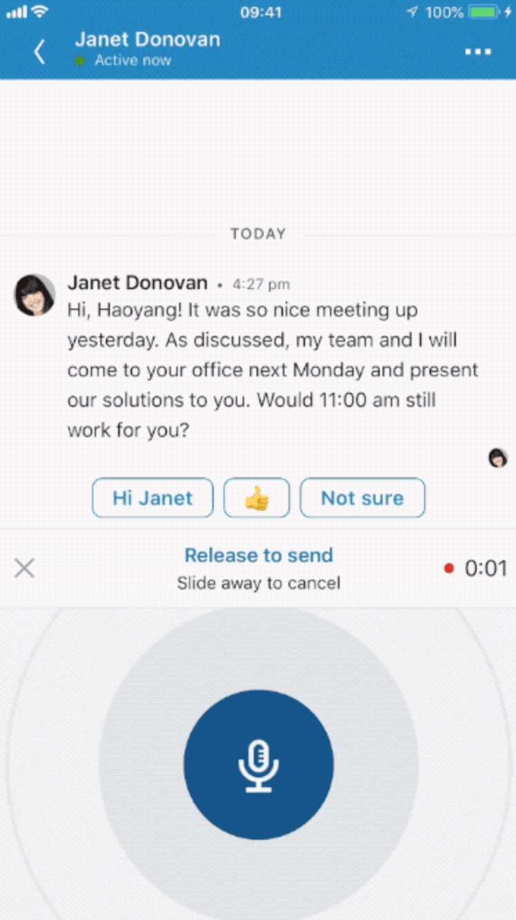 LinkedIn Announces Voice Messaging Feature