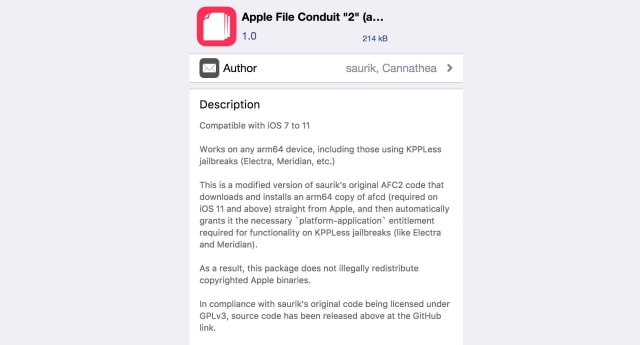 AFC2 Released With Support for Devices Jailbroken Using Electra and Meridian