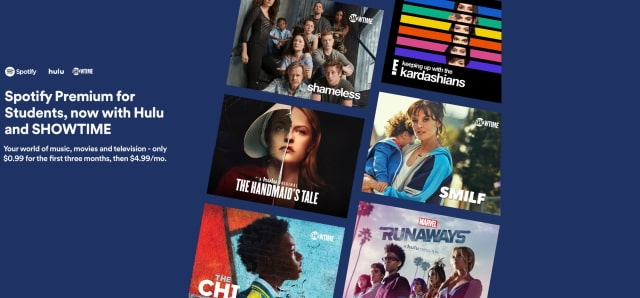 Students Can Now Get Spotify, Hulu, and SHOWTIME for $4.99/Month