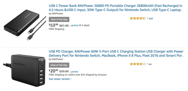 RAVPower 26800mAh Portable Charger and 60W 5-Port Charging Station On Sale [Deal]