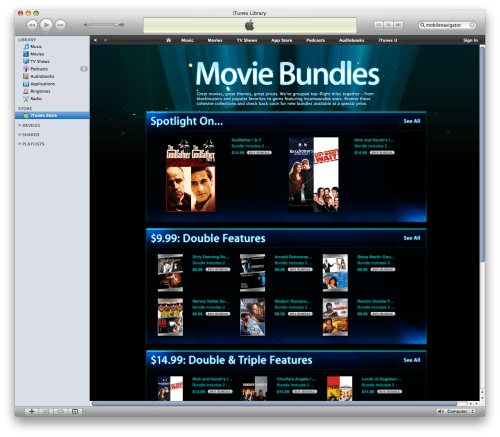 iTunes Gets New Movie Bundles Section
