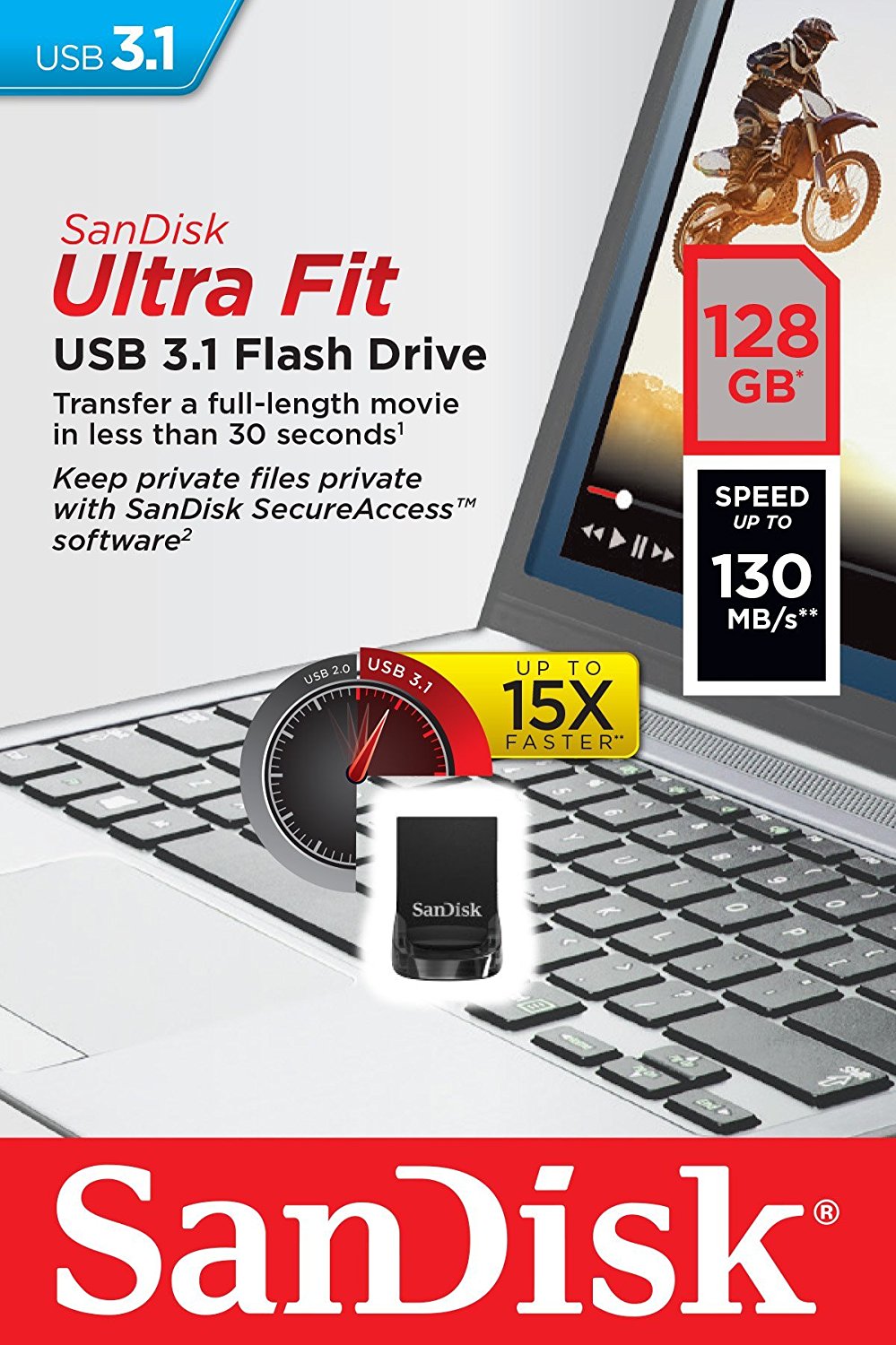 SanDisk 128GB Ultra Fit USB 3.1 Flash Drive On Sale for 34% Off [Deal]