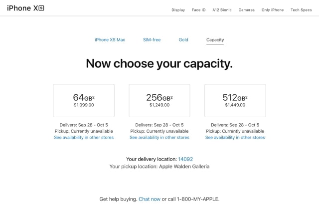 iPhone XS and iPhone XS Max Delivery Dates
