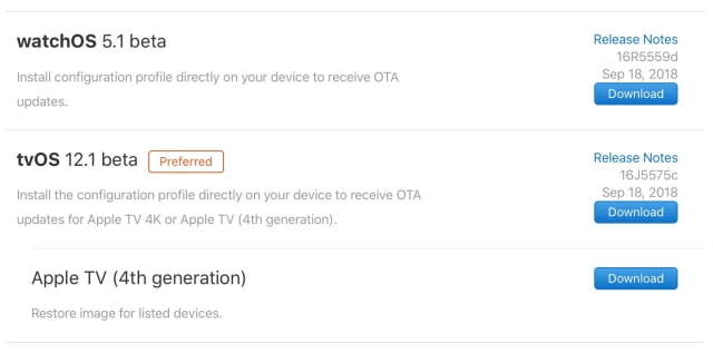 Apple Seeds watchOS 5.1 Beta and tvOS 12.1 Beta to Developers [Download]