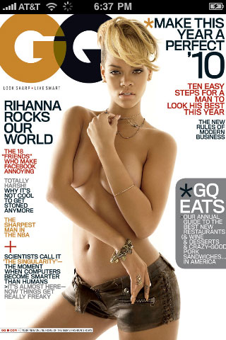 New GQ iPhone App Features Nearly Nude Rihanna
