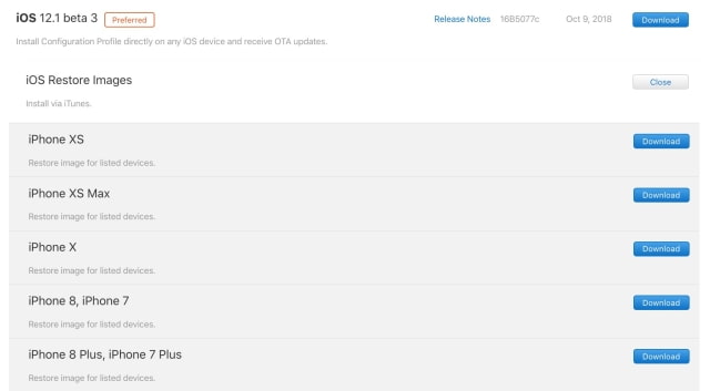 Apple Releases iOS 12.1 Beta 3 [Download]