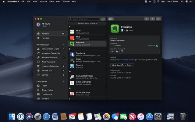 1Password for Mac Gets Dark Mode Support, Disables Automatic Password Submission