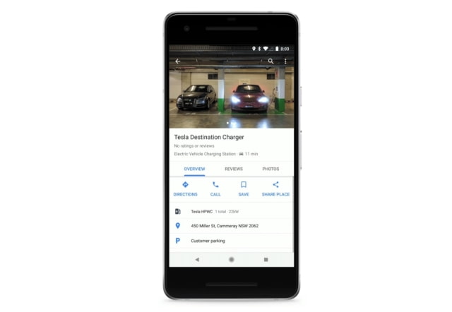 Google Maps Gains Information About Electric Vehicle Charging Stations