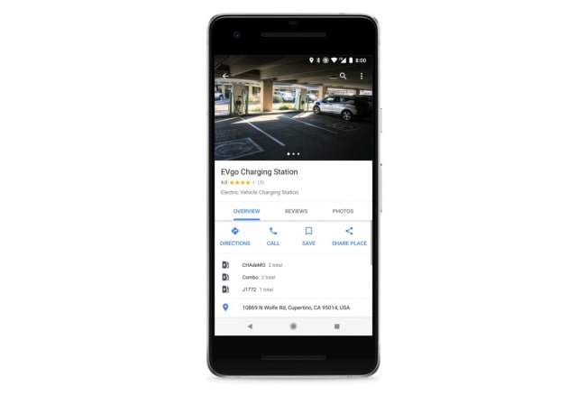 Google Maps Gains Information About Electric Vehicle Charging Stations