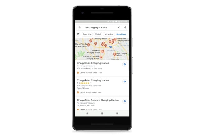 Google Maps Gains Information About Electric Vehicle Charging Stations