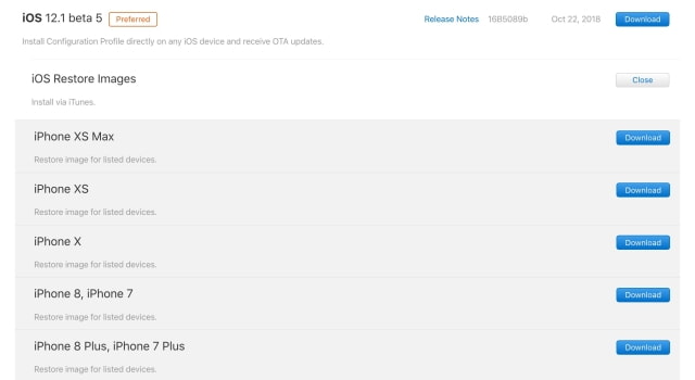 Apple Releases iOS 12.1 Beta 5 [Download]