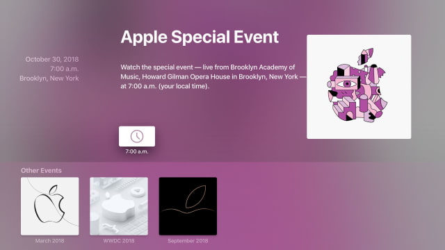 Apple Updates Events App for October 30 Keynote