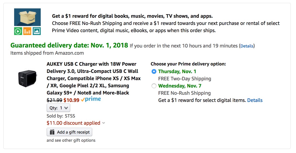 Aukey 18W USB-C Charger On Sale for 50% Off [Deal]