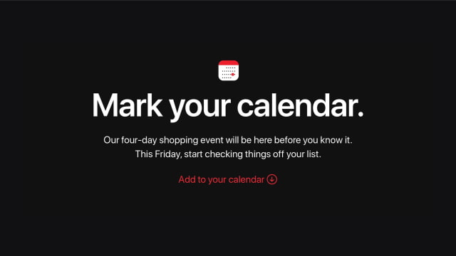 Apple Teases Four-Day Shopping Event Starting Black Friday Apple Teases Four-Day Shopping Event Starting Black Friday