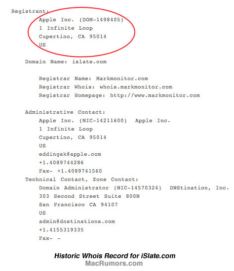 Apple Purchased iSlate.com in 2007 [For the Tablet?]