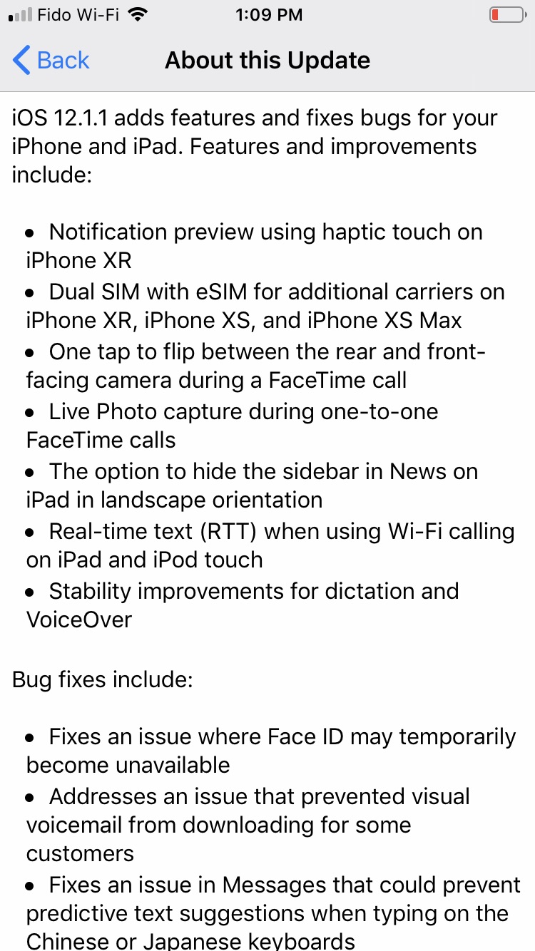 Apple Releases iOS 12.1.1 With Expanded eSIM Support, Live Photo Capture During FaceTime Calls, More [Download]