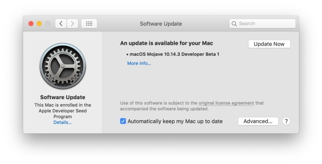 Apple Releases macOS Mojave 10.14.3 Beta [Download]