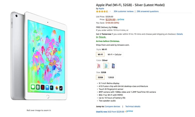 Amazon Discounts 9.7-inch iPad to $229 [Deal]
