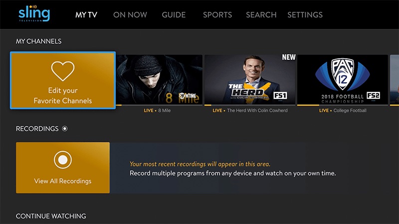 Sling TV Updates UI for Apple TV