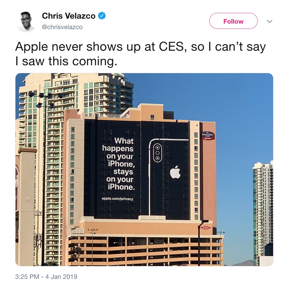 Apple Puts Up Huge Privacy Ad in Vegas Ahead of CES 2019