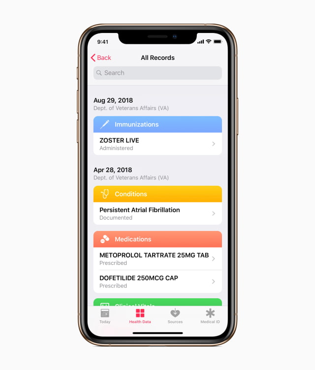 Apple Announces Health Records Feature Will Soon be Available to Veterans