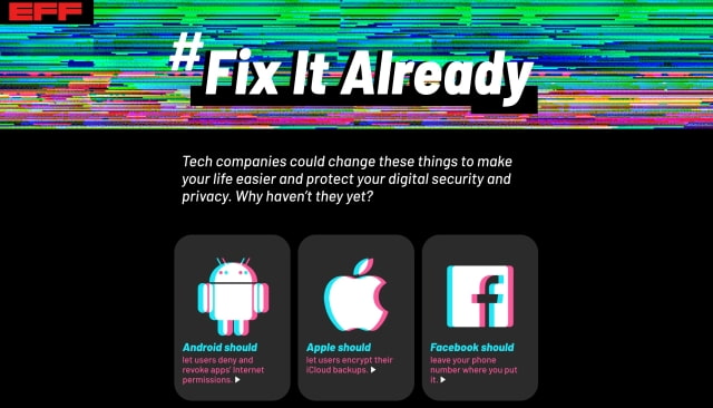 EFF Launches 'Fix It Already' Campaign, Demands Apple Encrypt iCloud Backups Securely