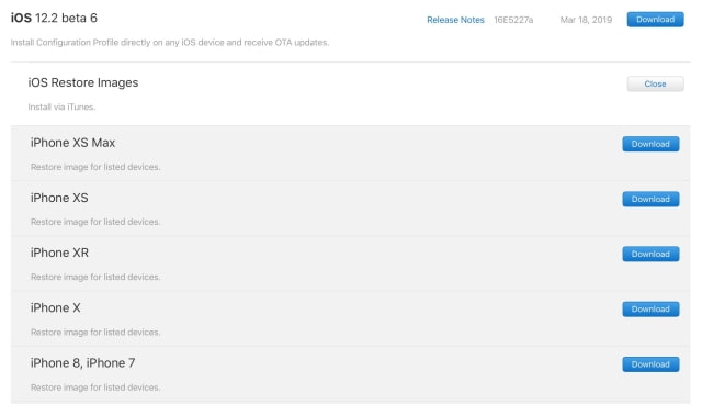 Apple Releases iOS 12.2 Beta 6 [Download]