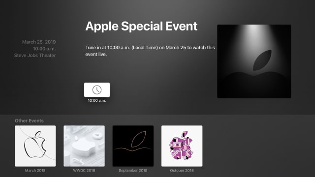 Apple Events App Updated Ahead of March 25 Special Event