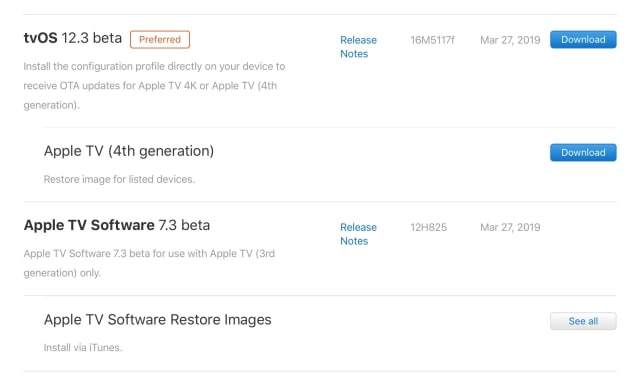 Apple Releases tvOS 12.3 Beta, ATV Software 7.3 Beta to Developers [Download]