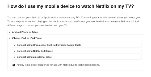 Netflix Drops Support for AirPlay Due to &#039;Technical Limitations&#039;