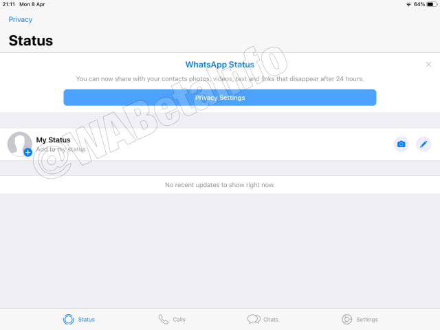 Leaked Screenshots of WhatsApp Messenger for iPad?