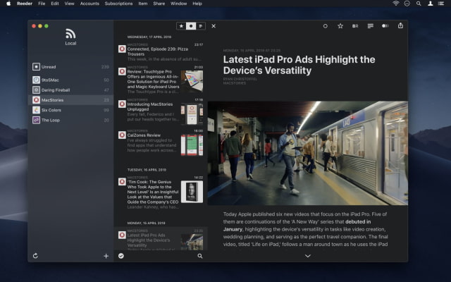 Reeder 4 RSS App Released With Bionic Reading Mode, Read Later, Image Previews, More
