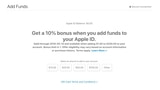 Apple Offers 10% Bonus When Adding Funds to Apple ID