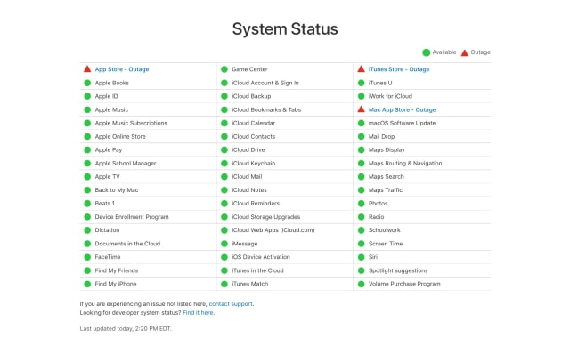 Apple App Stores and iTunes Store Experiencing Outage