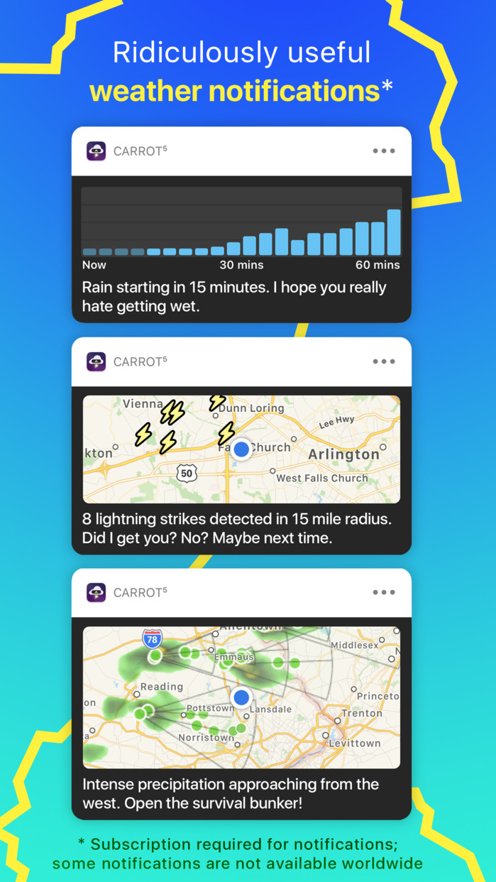 CARROT Weather App Gets Big Update With Notifications for Rain, Snow, Lightning, Storm Cells, More