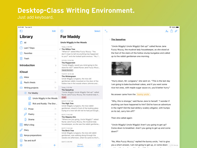 Ulysses Writing App Adds Support for Publishing to Ghost, Split View for iPad, More