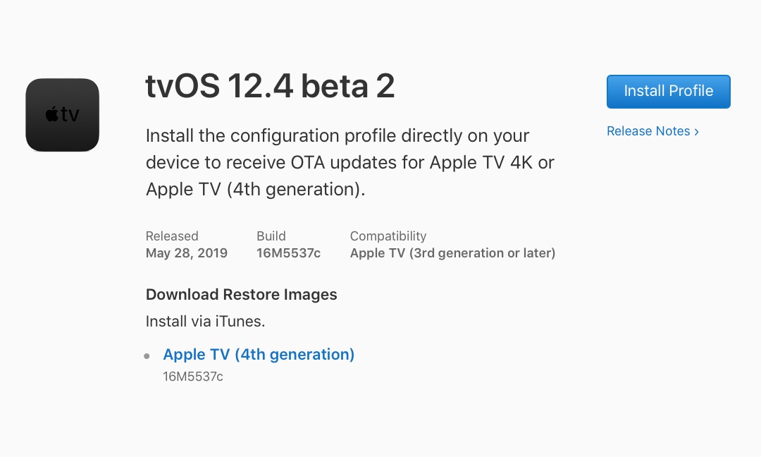 Apple Seeds tvOS 12.4 Beta 2 to Developers [Download]