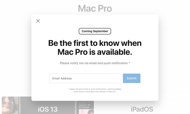 Apple Homepage Says New Mac Pro Coming in September